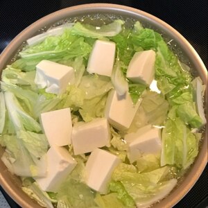 素朴♩白菜たっぷりの湯豆腐